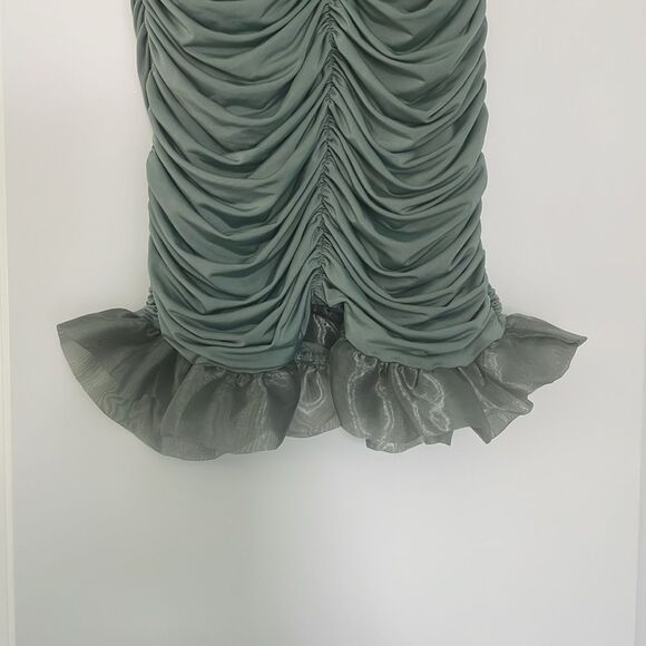 NWOT Lucy in the Sky Halter Ruched Mini Dress Green Size Small - Picture 7 of 12